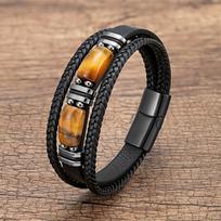 Aukštos kokybės daugiasluoksnė apyrankė-bangle pintas 1 vnt. apyrankė madinga natūralus tigro akis vyriškos dovanos jam juoda