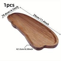 Medinis padėklas, užkandžių padėklas, pusryčių padėklas, delikatesų padėklas, sūrių padėklas, desertų padėklas, vonios stalviršio padėklas pusryčiams, kavos staliukui, namams, valgomajam 1 Piece - Long Oval Irregular Shaped Tray