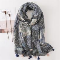 Languotas Retro Miško Medvilnės ir Lino Šalikas, Unisex Korėjietiško Stiliaus Pavasariui, Rudeniui ir Žiemai 180*90 cm