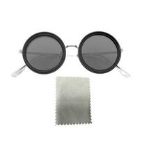 Round Polarized Glasses with ND Filter Lenses 45666 Gears Adjustable Tint Sunglasses UV sidabras