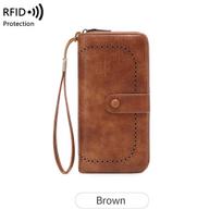 Retro RFID Anti-Theft Ladies Accordion Wallet - Large Capacity, Cross-Border Style