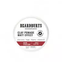 BEARDBURYS Essential Clay Pomade Matt Efect Matinio efekto plaukų pomada, 100ml