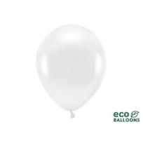 PartyDeco Balionai „Eco“ 10 vnt, 30 cm - balti metaliniai