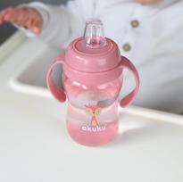 Akuku  neišsiliejanti gertuvė nuo 6 mėn., 240 ml su dviem rankenėlėmis, A0221-DEER