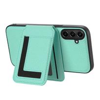 Odinis kortelių skyrius Nuimamas magnetinis rėmelis Telefono dėklas Samsung A06 A16 A15 A14 A55 Xiaomi 14T Redmi 14C Honor Moto Minkštas silikoninis stovas Galinis dangtelis Honor 200 mėtų žalios spalvos