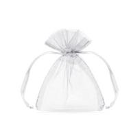 Medžiaginiai maišeliai, organza, balti, 10 cm, 10 vnt.