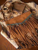 Retro Ethnic Style Travel Photography Brown Imitation Suede Fringed Diagonal Bag Mobile Phone Bag Versatile Shoulder Bag tamsiai ruda spalva