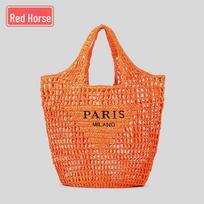 Hand-Embroidered Hollow Woven Crossbody Bag for Women balta