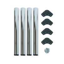 Reguliuojamos stalo kojos, Ø60 mm, 830-850 mm, plieninės, padengtos matiniu nikeliu, 4 vnt.