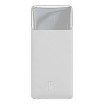 Universal Power Bank 10 000mAh LCD Quick Charge PD 15W Baseus White