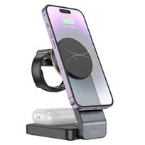 Universal wireless charger 3in1 15W compatible with MagSafe Motorcycle CQ3 Hoco Black