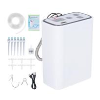 Įkraunama laistymo sistema Laistymas pagal laikmatį Įmontuotas vandens siurblys 100 laiko derinių 10 * Trys 6 X Three Way Connector 6 X Adjustable Drip Arrow balta