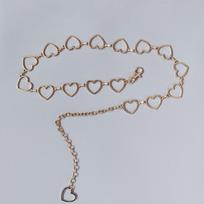 Women's Metal Waist Chain Fashion Heart Versatile Decoration Personalized Heart Waist Chain Women's Pant Chain with Jeans Dress 70cm