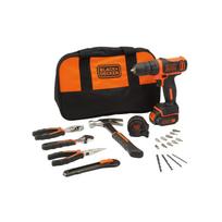 Suktuvas-gręžtuvas Black & Decker BDCDC18HTSA-QW; 18 V; 1x1,5 Ah akum. + priedai