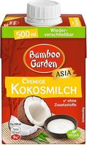 "Bamboo Garden" - kokosų pienas sandarioje tetra pakuotėje - kreminės konsistencijos kokosų pienas maistui ruošti ir kepti, idealiai tinka kariui, desertams - 500 ml (pakuotės dizainas gali skirtis)