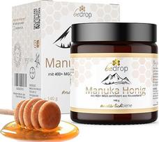 "bedrop" Manuka medus su MGO 400+ 140 g XXL stiklinė - 100 % tikras aukščiausios kokybės Manuka medus iš Naujosios Zelandijos su sertifikuotu metilglioksalio kiekiu (analizės sertifikatas)