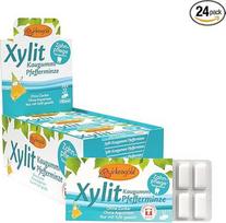 "Birkengold Xylitol" kramtomoji guma "Peppermint" | 24 vnt. | Dantų priežiūros kramtomoji guma | Be cukraus | Didelis ksilitolio kiekis 70 % | Vegan | Be titano dioksido | Be aspartamo | Be cukraus