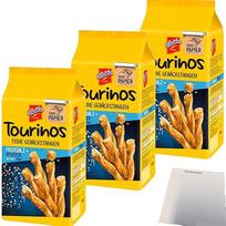 "De Beukelaer Tourinos" jūros druskos ir pipirų plonos konditerijos lazdelės, 3 vnt. (3 x 125 g pakuotė) + usy blokas