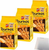"De Beukelaer Tourinos" pyrago lazdelės Sūris su smulkia pikantiška "Gouda" 3 pakuotės (3 x 125 g maišeliai) + usy blokas