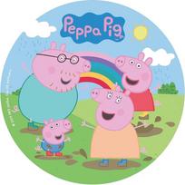 "Dekora", "Peppa Pig" Valgomas vaflinis popierius Gimtadienio torto apdaila Vaikų apvalus vaflinis torto viršelis 20 cm