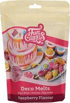 "FunCakes Deco Melts" aviečių skonio glaistai - mirkykite, lašinkite, puoškite! Ištirpinkite mikrobangų krosnelėje ir supilkite į bet kokią formą. Gaminkite saldainius, puoškite tortus, sausainius ir keksiukus! Be AZO. 250 g