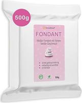 "GoodBake Premium Fondant White" - be palmių aliejaus - 1 kg vertės pakuotė - švelnus vanilės skonis - paruoštas naudoti - skirtas tortams modeliuoti ir dengti - 100% veganiškas, be palmių aliejaus