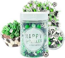 "Happy Sprinkles Football Champion" 90 g, futbolo pabarstukų mišinys su šokoladu, idealus tortų dekoravimui, tinka sausainiams, ledams ir tortams (90 g)