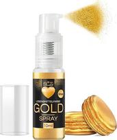 "He-Ju" maistiniai dažai "Gold Spray" 10 g, aukso milteliai, valgomi veganiški ir be E171, valgomi blizgučiai gėrimams