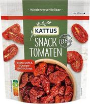 "Kattus" - džiovinti užkandiniai pomidorai - saulėje brandinti pomidorai sandariame maišelyje, skirti salotoms, makaronams, picoms ir kt. - 100 g maišelyje