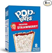 "Kimbonni" skrudinti pyragėliai, pusryčiai, užkandžiai vaikams, braškių su šerkšnu, 13,5 oz dėžutė (8 "Pop Tarts" pyragėliai)