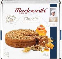 "Medovnik Original Classic Honey Cake" 26 cm skersmens (1 x 1600 g / 16 dalių) Rankų darbo rusiško medaus pyrago receptas