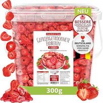"MeerBach & Rose" braškės, liofilizuotos, 300 g, liofilizuoti vaisiai, supjaustyti griežinėliais, be priedų, vaisių skonio, pagaminta Vokietijoje