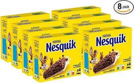 "Nestlé Nesquik" grūdų batonėliai su viso grūdo kviečiais ir kakava, grūdų batonėliai su kalciu, 8 vnt. (4 x 25 g)