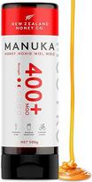 "New Zealand Honey Co. Manuka Honey MGO 400+ | 500 g išspaudžiamas buteliukas | Aktyvus ir žalias | Pagaminta Naujojoje Zelandijoje | Sertifikuotas metilglioksalio kiekis | 500 g