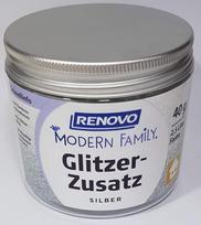 "Renovo Glitter Additive" dekoratyviniai dažai "Glitter Additive Silver", 40 g