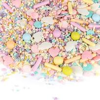 "Super Streusel Pastel Carousel Sprinkles" pastelinių spalvų rožinės spalvos cukraus pabarstukai torto papuošimas pastelinių tortų papuošimas valgomas Visi ingredientai iš ES (90 g)