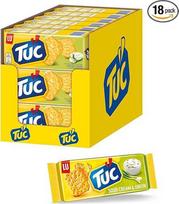 "TUC Sour Cream & Onion" 18 x 100 g - smulkiai sūdyti grietinės ir svogūnų skonio kąsneliai