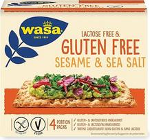 "Wasa Crispbread" sausainiai be glitimo ir laktozės, su sezamais ir jūros druska (240g)