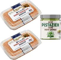 2 x "Pufai Erendiz" skrudintas "Kadaifi", tešlos virvelė, specialiai Dubajui skirtas šokoladinis "Kadayıf", "Angel Hair", praktiškoje pakuotėje "Kadayıf", ilgo galiojimo laiko, 200 g, su pistacijų kremu, 200 g