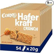 Avižinis batonėlis "Corny Haferkraft Crunch", traškus, su vertingomis avižomis ir medumi, 54 x 20 g