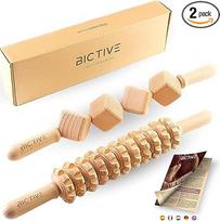 BICTIVE® medinis masažinis volelis, Maderoterapijos rinkinys, medinė fascijų lazdelė, masažinė lazdelė, anticeliulitinis masažuoklis, medinis masažinis volelis, kojų su rankena, medinis masažinis volelis, pilvo ir nugaros masažuoklis