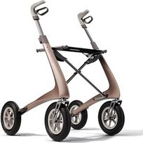 byACRE Carbon Overland/All Terrain Carbon Rollator/Shock Absorbing Large Pneumatic Tyres/6.7 kg Light/Collapsible with Seat/Bentley Brown