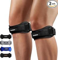 CAMBIVO Patella Knee Support, kelio diržas, reguliuojamas kelio diržas, viengungis, sportui, žygiams, fitnesui, tinkliniui, 2 vnt., juodas