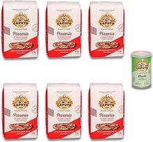 Delicert 6 x 1 kg "Caputo Flour Pizzeria" miltų [Pizza Flour Type 00] + 1 x 100 g "Caputo Lievito" sausųjų mielių | Neapolio miltai su smailiais galais