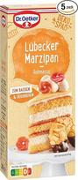 Dr. Oetker Lübecker Marcipano žaliava, 5 x 200 g, marcipano žaliava su 53 % migdolų, skirta kepti ir puošti pyragus, tortus ir pyragaičius, Liubeko kokybė, veganiška
