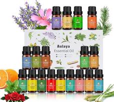 Eterinių aliejų rinkinys 18 x 10 ml, arbatmedis, levanda, eukaliptas, smilkalai, citrinžolė, rozmarinas, apelsinas, mėta, citrina, bergamotė, ylang-ylang, greipfrutas, ramunėlės, rožė, vanilė, pačiulis šalavijas