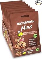 HAFERVOLL Minis Cacoa Nib ir lazdyno riešutai 8 x 65 g - ekologiški, sertifikuoti, su medumi be pridėtinio cukraus, puikiai tinka dalytis