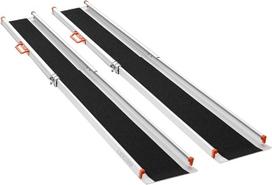 LIEKUMM 2 x teleskopinės rampos, 123-214 cm aliuminio rampa neįgaliųjų vežimėliams, iki 300 kg, teleskopinė rampa neįgaliųjų vežimėliui, reguliuojama nešiojama rampa laiptams