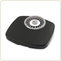 LITTLE BALANCE 8400 Comfort 180 Mechaninės asmeninės svarstyklės 180 kg / 1 kg su dideliu ekranu Kompaktinio formato juodos ir chromo spalvos