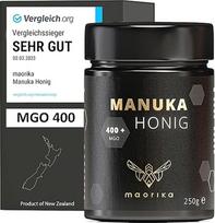 maorika - Manuka medus 400 MGO + 250 g stikle (nepermatomas, be plastiko) - laboratoriškai patikrintas, sertifikuotas iš Naujosios Zelandijos